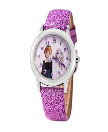 Часы для девочек Disney Frozen 2 Anna, Elsa с фиолетовым кожаным ремешком 32 мм Ewatchfactory