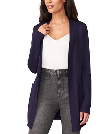 Women's Cable-Trim Open-Front Long Cardigan Melissa Paige