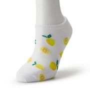 Women's Lemon Print No Show Socks Unbranded