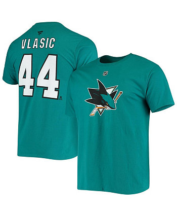 Мужская футболка с именем и номером игрока Marc-Edouard Vlasic San Jose Sharks Fanatics