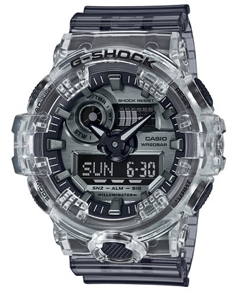 Мужские аналогово-цифровые часы Skeleton с прозрачным полимерным ремешком, 53,4 мм G-Shock