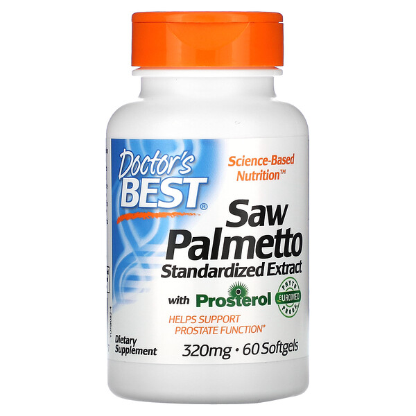Пила Пальметто с Prosterol, Стандартизированный экстракт, 320 мг, 60 мягких капсул - Doctor's Best Doctor's Best