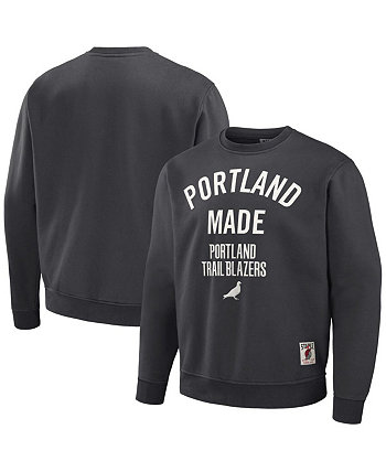 Мужской плюшевый пуловер NBA x Anthracite Portland Trail Blazers Staple