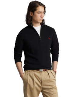 Хлопковый сетчатый свитер с молнией 1/4 Ralph Lauren