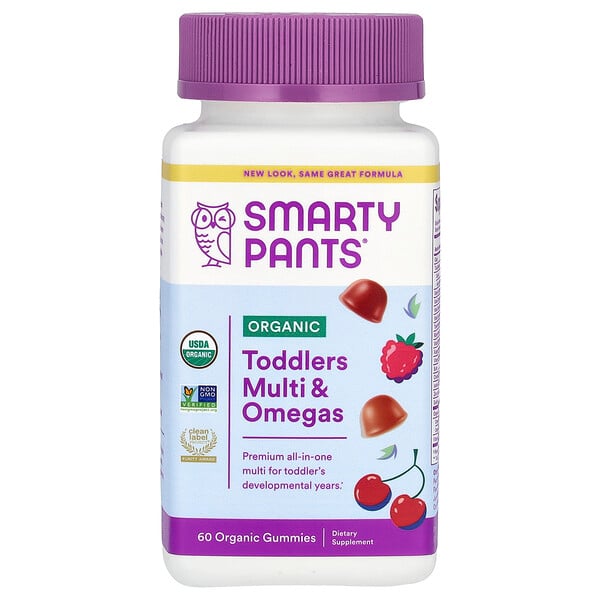 Organics, Формула для малышей, смесь вишни и ягод, 60 вегетарианских жевательных конфет SmartyPants