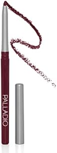 Palladio Retractable Waterproof Lip Liner High Pigmented and Creamy Color Slim Twist Up Smudge Proof Formula with Long Lasting All Day Wear No Sharpener Required, Black Berry Palladio