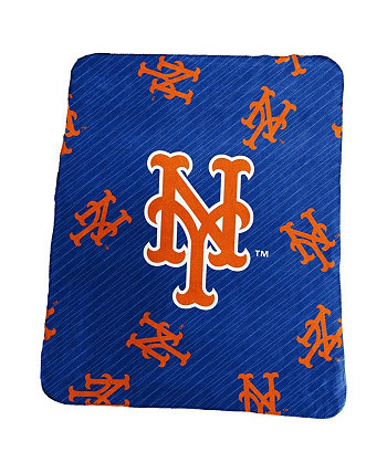 Классическое плюшевое одеяло с повторяющимся логотипом New York Mets размером 50 x 60 дюймов Logo Brand
