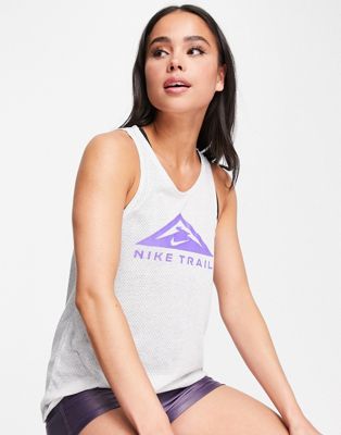Серая вересковая майка с логотипом Nike Running Dri-FIT Trail Nike