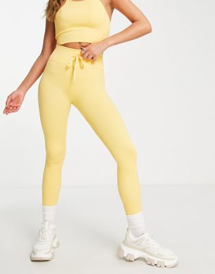 Love & Other Things ribbed gym leggings in mango Love & Other Things
