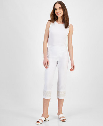 Women's Embroidered-Hem Capri Pants, Created for Macy's J&M Collection