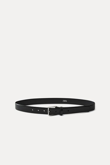 METAL BUCKLE LEATHER BELT Zara