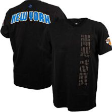 Мужская черная футболка с объемным принтом и разрезным логотипом FISLL New York Knicks FISLL