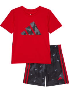 Футболка из полиэстера и шорты с камуфляжным принтом (для малышей/маленьких детей/больших детей) Adidas