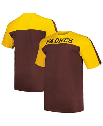 Мужская золотисто-коричневая трикотажная футболка San Diego Padres с большой и высокой кокеткой Profile