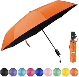 Yoobure Windproof Travel Umbrella, Automatic Umbrellas for Rain, Portable & Compact Umbrella for Backpack, Sun Umbrella for Walking, Folding Small Umbrella for Car, Lightweight Strong UV Protection Yoobure