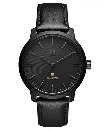Men's Legacy Solar Quartz Black Leather Strap Watch, 42mm MVMT