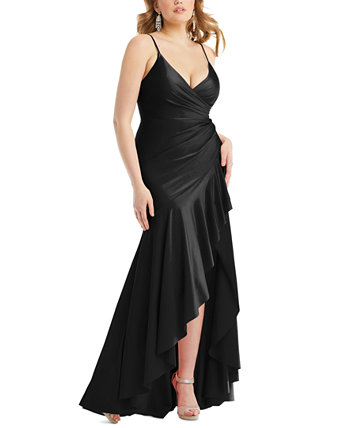 Женское платье без рукавов с высоким и низким вырезом и оборками Dessy Collection