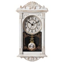 Clockswise Vintage Grandfather Wood-Looking Plastic Pendulum Decorative Battery-Operated Clockswise