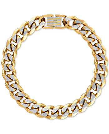 Двухцветный браслет-цепочка с бордюром, созданный для Macy's Esquire Men's Jewelry