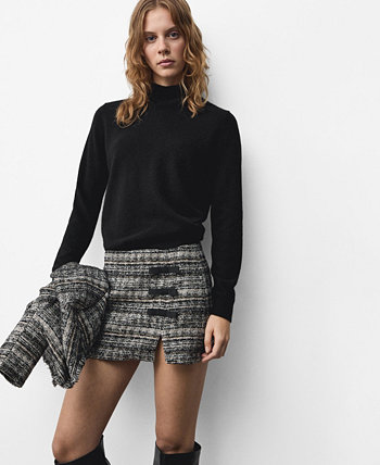 Women's Bows Detail Tweed Mini-Skirt MANGO