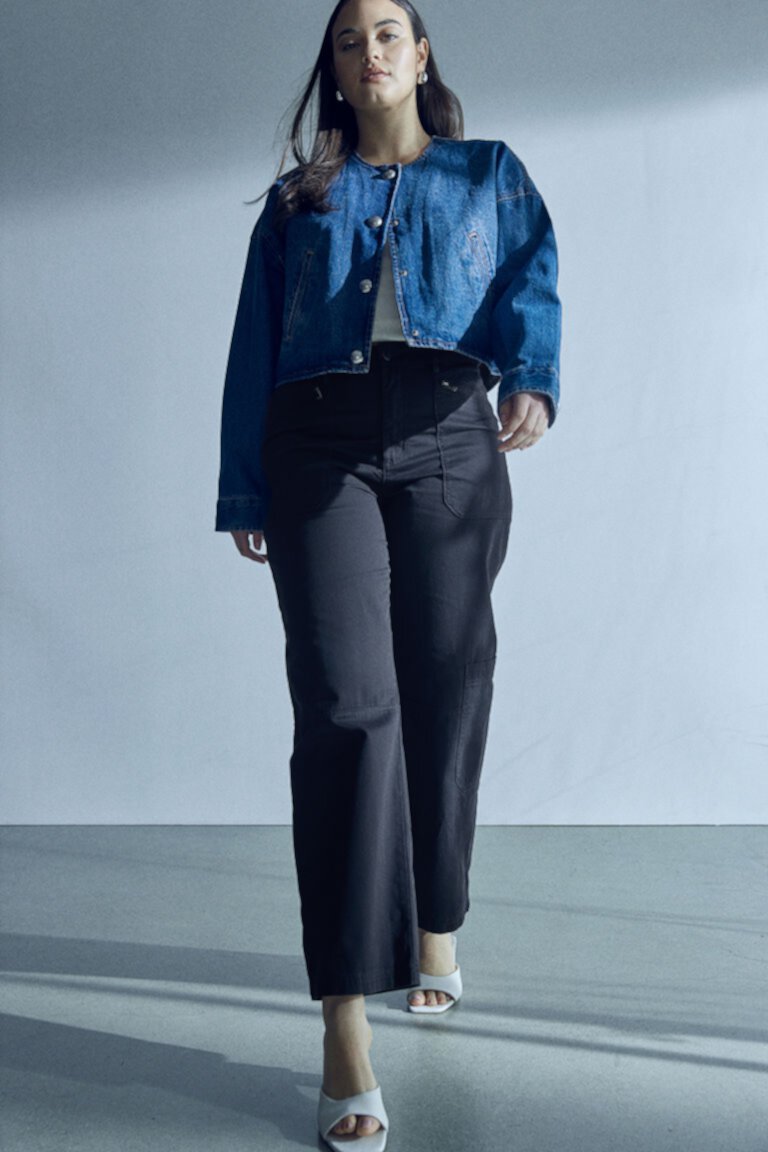 Саржевые брюки-карго H&M
