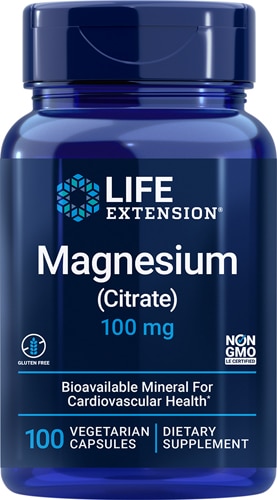 Магний (Цитрат) - 100 мг - 100 вегетарианских капсул - Life Extension Life Extension