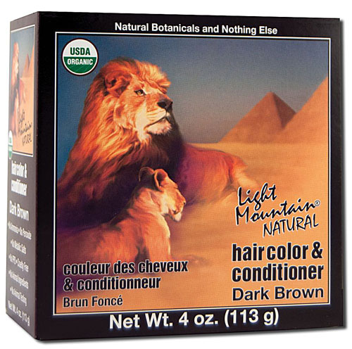 Натуральная краска и кондиционер для волос темно-коричневый - 4 жидких унции Light Mountain