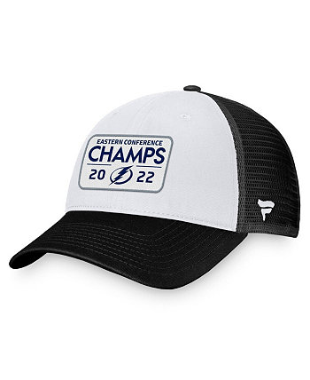 Men's Black Tampa Bay Lightning 2022 Eastern Conference Champions Locker Room Trucker Adjustable Hat Fanatics