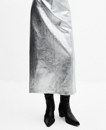 Женская юбка-миди металлик MANGO