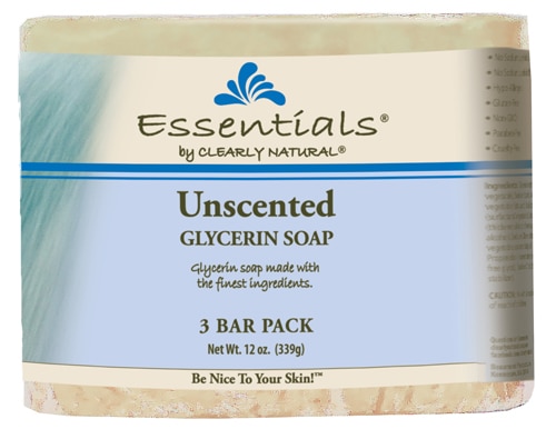 Глицериновое твердое мыло Clearly Natural Essentials без запаха — 4 унции каждое / упаковка из 3 штук Clearly Natural