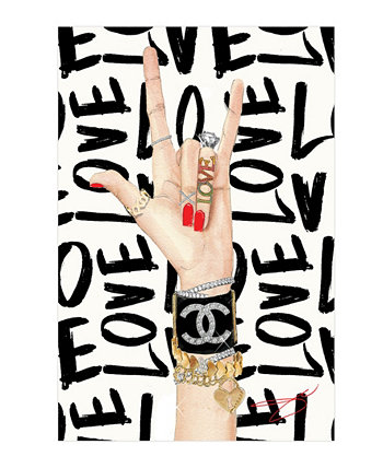 Безрамная свободно плавающая графическая панель из закаленного стекла "Gucci Loved", 48 x 32 x 0,2 дюйма Empire Art Direct