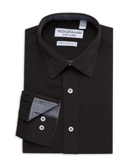 Классическая рубашка из эластичного материала Modern Fit Nick Graham