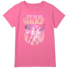 Футболка с графическим плакатом и групповым плакатом в стиле ретро «Звездные войны» для девочек 8–20 лет Star Wars