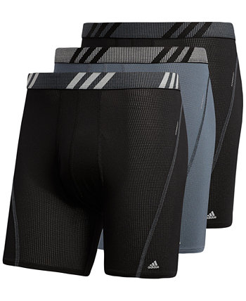 Мужские трусы-боксеры с сетчатым рисунком Sport Performance Big & Tall — 3 шт. в упаковке Adidas