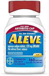 Aleve Gelcaps with Easy Open Arthritis Cap, Naproxen Sodium, Arthritis Pain Relief Medicine, Medication for Arthritis Pain, 160 Count Aleve