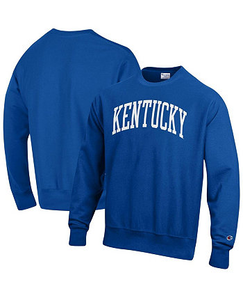 Мужская толстовка Royal Kentucky Wildcats Arch Reverse Weave Pullover Sweatshirt Champion