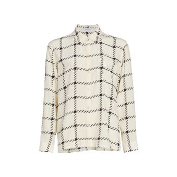 Aspen Plaid Button-Up Shirt ANINE BING