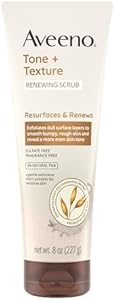 Aveeno Fragrance-Free Body Scrub for Smoother, More Even Skin Tone - Prebiotic Oat Formula for Sensitive Skin, Exfoliating and Renewing, 8 oz Aveeno