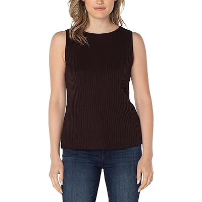 Sleeveless Boatneck Rib Knit Top Liverpool Los Angeles