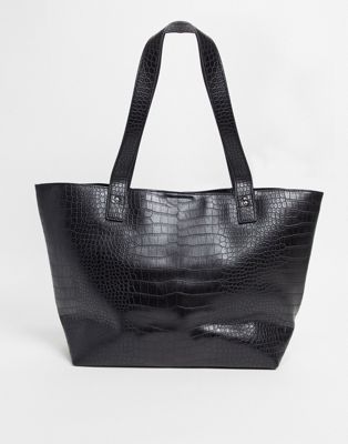 Asos design croc hot sale bonded shopper bag