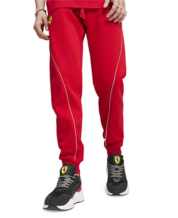 Men's Ferrari Race Regular-Fit Contrast Piped Fleece Sweatpants PUMA