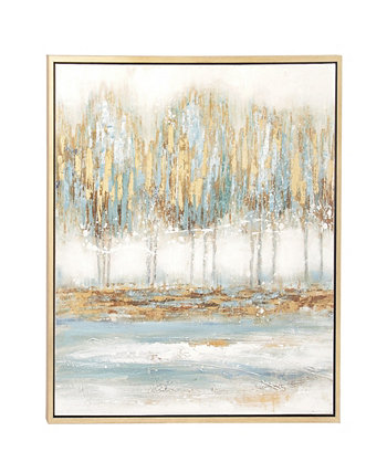 Настенное искусство в рамке из дерева на холсте с золотой рамкой, 39 дюймов x 1 дюйм x 39 дюймов Rosemary Lane