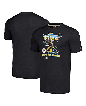 Мужская футболка Troy Polamalu Charcoal Pittsburgh Steelers NFL Blitz Retired Player Tri-Blend Homage