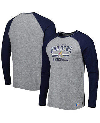 Мужская бейсбольная футболка с длинным рукавом, темно-серая, меланжево-серая Toledo Mud Hens Boxercraft