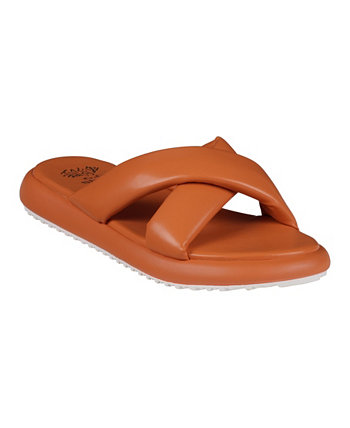 Women's Nalani Cross-Strap Slide Flat Sandals GC Shoes