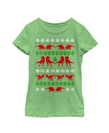 Girl's Jurassic World Ugly Christmas T.Rex  Child T-Shirt NBC Universal