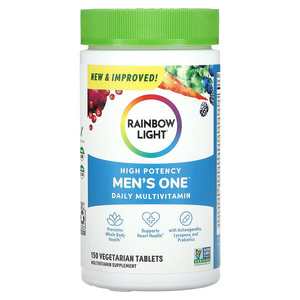 Мультивитамины для мужчин One Daily, высокая эффективность, 150 вегетарианских таблеток Rainbow Light