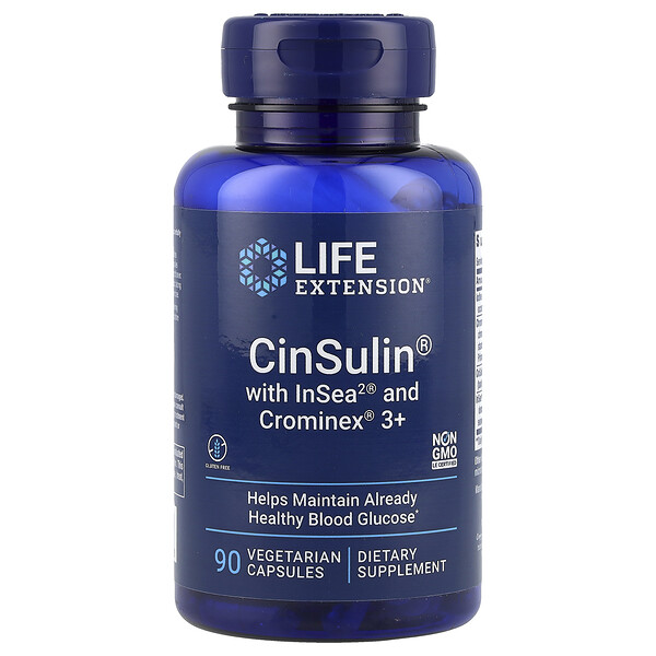 CinSulin с InSea2 и Crominex 3+ - 90 вегетарианских капсул - Life Extension Life Extension
