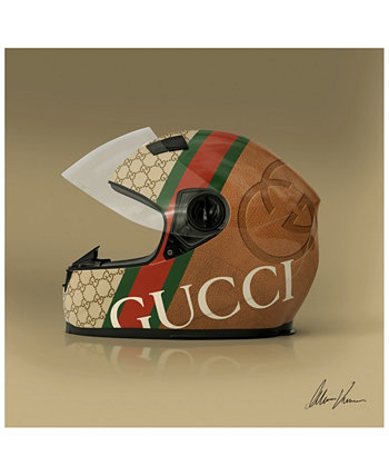 Настенное графическое изображение безрамной свободно плавающей панели из закаленного стекла «Gucci Fabulous Helmet», 24 x 24 x 0,2 дюйма Empire Art Direct