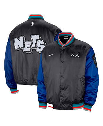 Men's Charcoal Brooklyn Nets 2023/24 City Edition Courtside Premier Full-Snap Bomber Jacket Nike